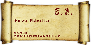Burzu Mabella névjegykártya